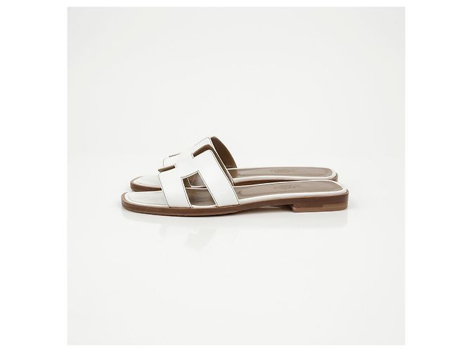 Hermès Sandali Oran in pelle di vitello White - vista 6