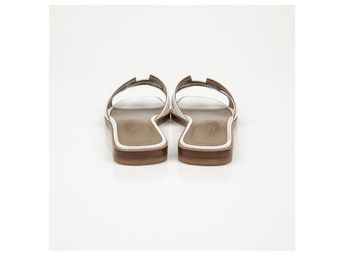 Hermès Sandali Oran in pelle di vitello White - vista 7