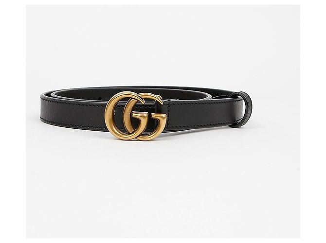Gucci Ledergürtel mit GG-Schnalle Schwarz Antikmessing - Ansicht 2