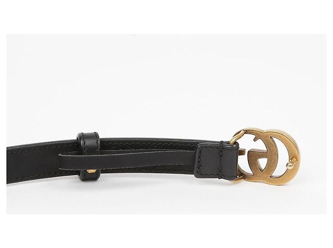 Gucci Ledergürtel mit GG-Schnalle Schwarz Antikmessing - Ansicht 5