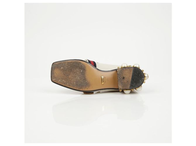 Gucci Mid Heel Leder-Loafer Ivory - Ansicht 13