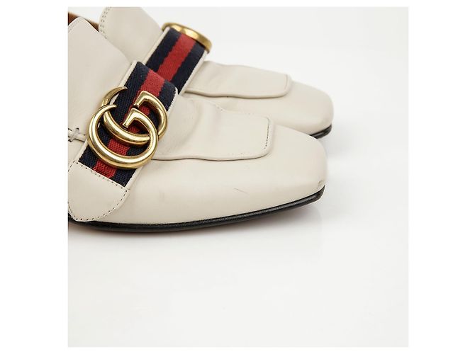 Gucci Mid Heel Leder-Loafer Ivory - Ansicht 4