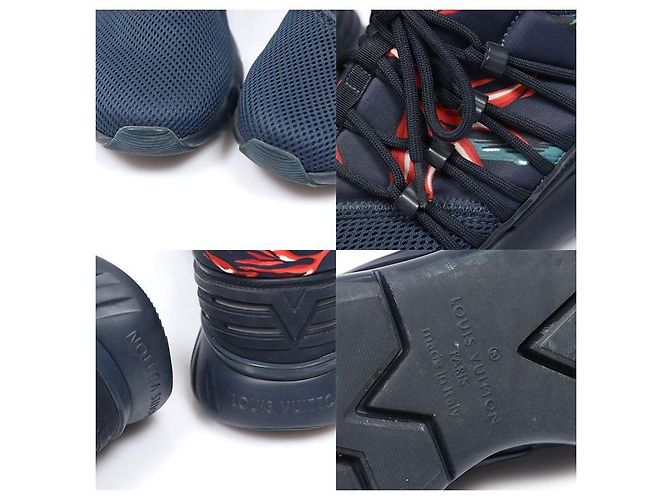 Louis Vuitton Sneakers Fasttrain da donna in mesh e neoprene Navy - vista 6