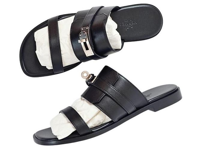 Hermès Sandali Ciabatte Kelly Buckle Noir - vista 10