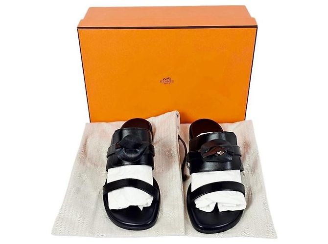 Hermès Sandali Ciabatte Kelly Buckle Noir - vista 14