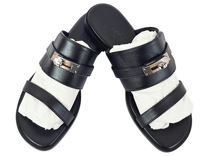 Hermès Sandali Ciabatte Kelly Buckle Noir - vista 7