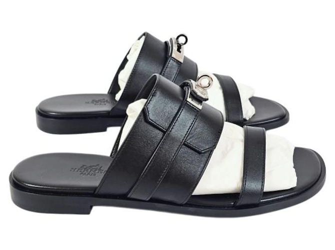Hermès Sandali Ciabatte Kelly Buckle Noir - vista 9