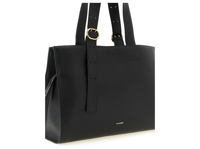 Jil Sander Borsa Tote in pelle di vitello nera - vista 3
