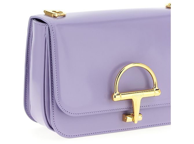 Gucci Borsa a tracolla in pelle di vitello viola - vista 3