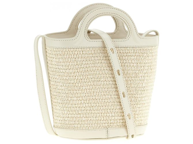 Marni Small Tropicalia Borsa a secchiello bianca - vista 2