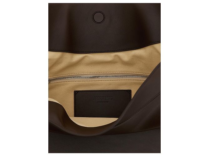 Jacquemus Borsa a tracolla in vitello marrone - vista 4