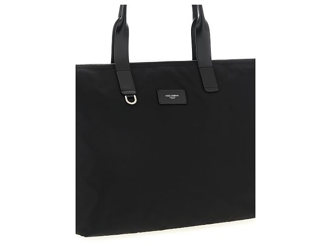 Dolce & Gabbana Sac cabas en polyamide noir - vue 3