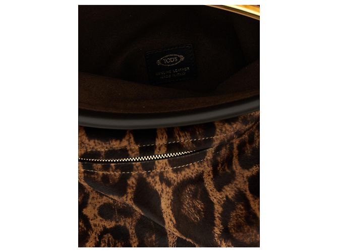 Tod's Borsa a tracolla in pelle di vitello marrone - vista 4
