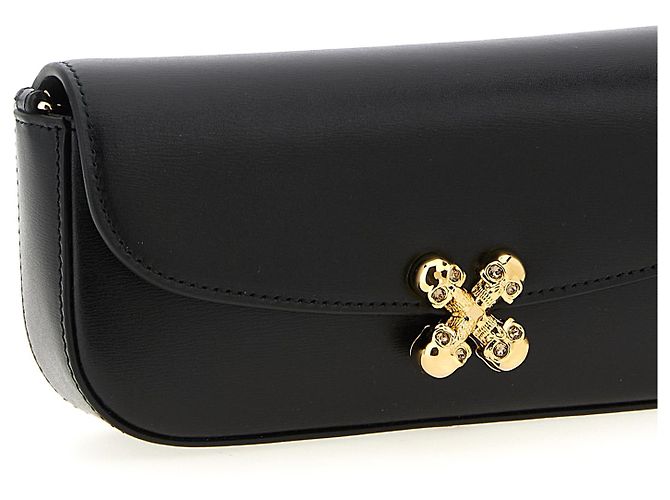 Alexander Mcqueen Borsa a tracolla in pelle di vitello nera - vista 3