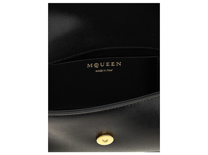 Alexander Mcqueen Borsa a tracolla in pelle di vitello nera - vista 4