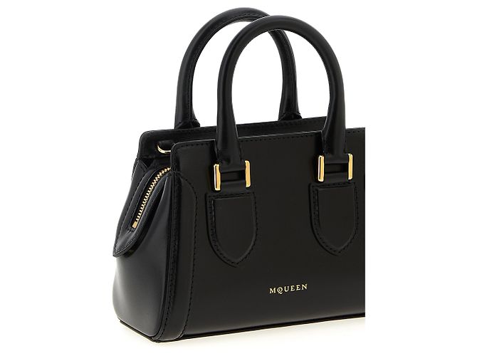 Alexander Mcqueen Borsa in pelle di vitello nera - vista 3