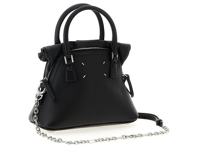 Maison Martin Margiela Borsa in pelle di vitello nera - vista 2
