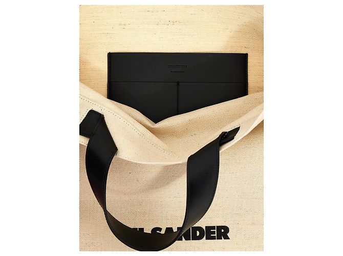 Jil Sander Bicolor Jute-Tote-Bag - Ansicht 4