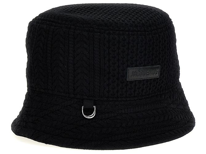 Jacquemus Cappello a secchiello in viscosa nero - vista 2
