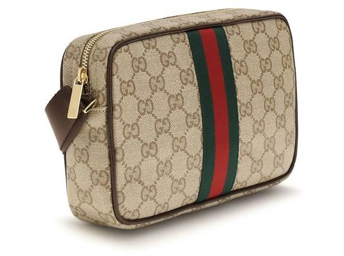 Gucci Borsa a tracolla in tessuto beige - vista 2