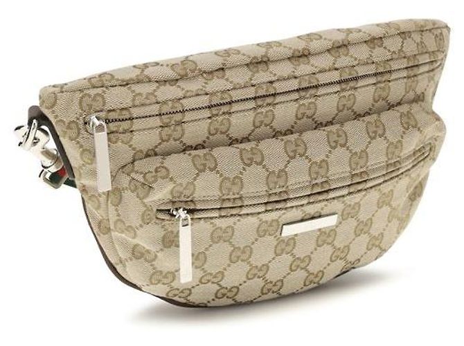 Gucci Borsa a tracolla in tessuto beige - vista 2
