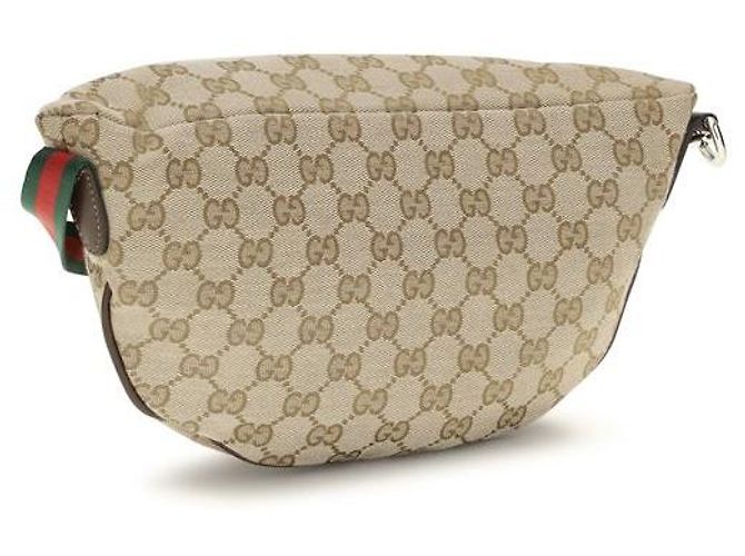 Gucci Borsa a tracolla in tessuto beige - vista 3