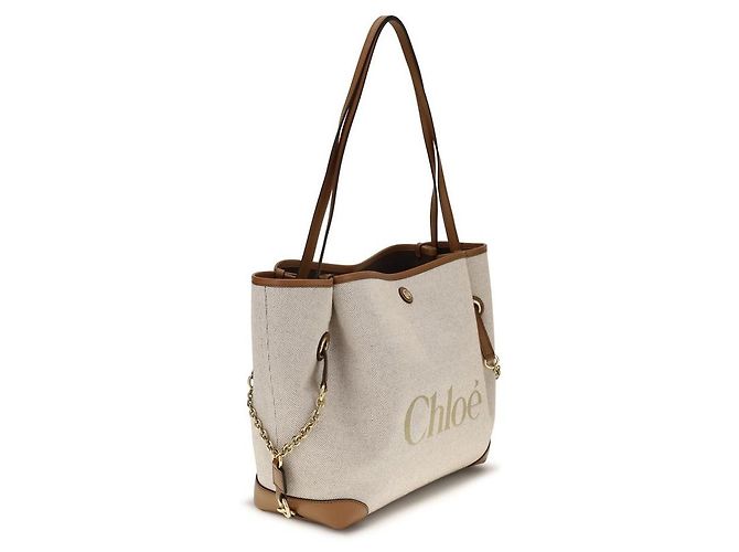 Chloé Bolsa de ombro em algodão bege - vista 2