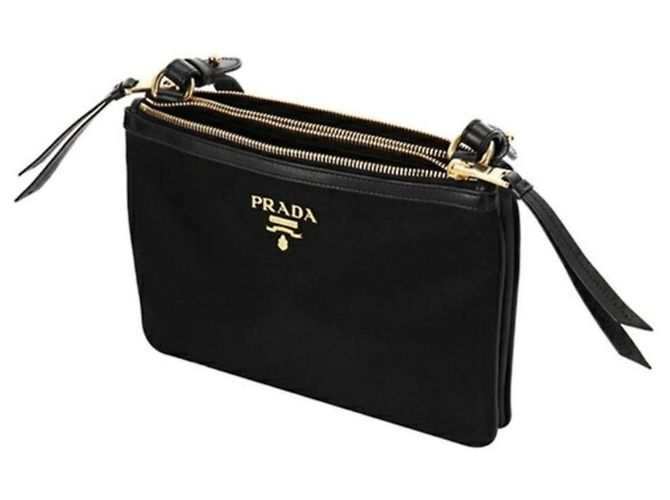 Prada Borsa crossbody in nylon nero - vista 3