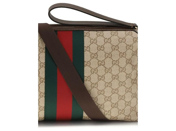 Gucci Borsa a tracolla in tessuto beige - vista 4