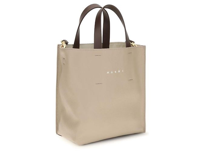 Marni Borsa Bos Taurus in pelle di vitello beige - vista 2