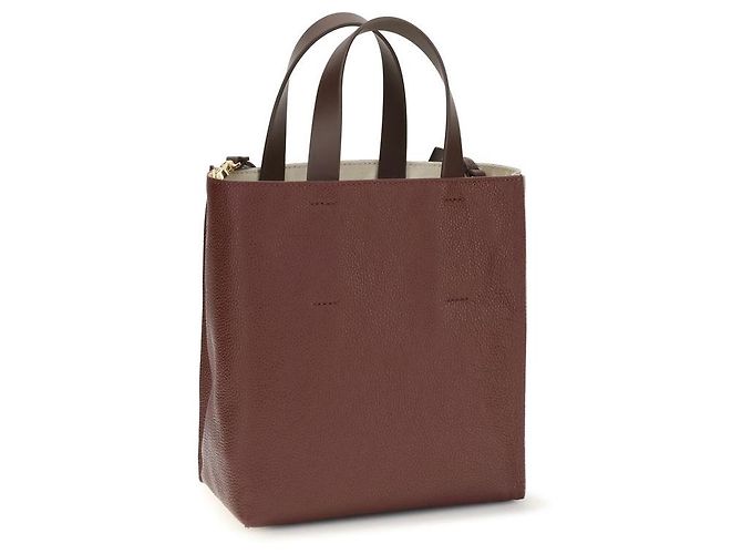 Marni Borsa Bos Taurus in pelle di vitello beige - vista 3