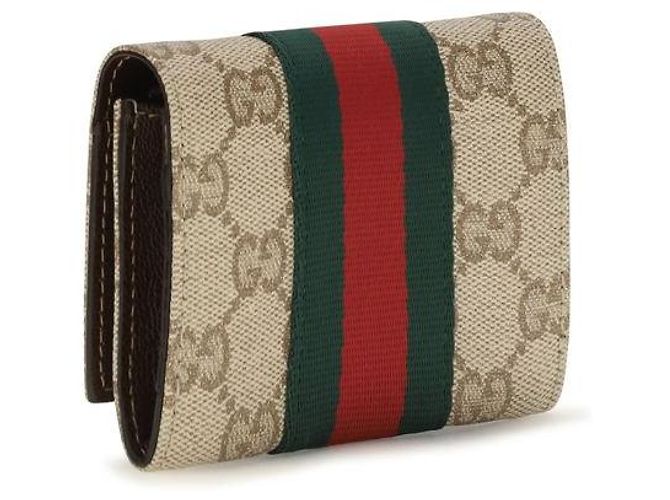 Gucci Web bi-fold Kartenhalter Beige GG Stoff - Ansicht 2