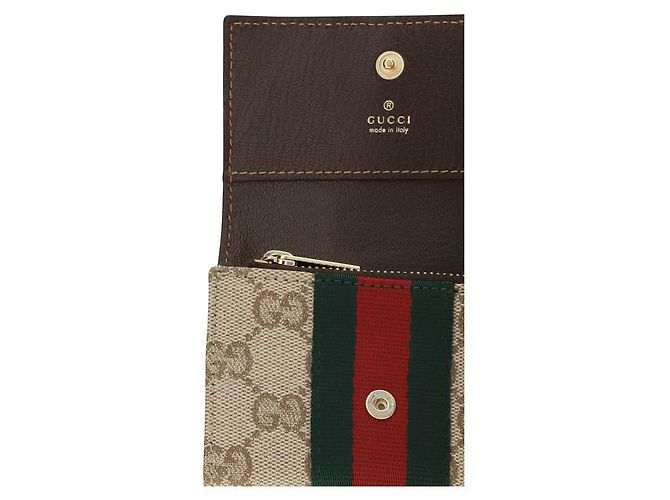 Gucci Web bi-fold Kartenhalter Beige GG Stoff - Ansicht 3