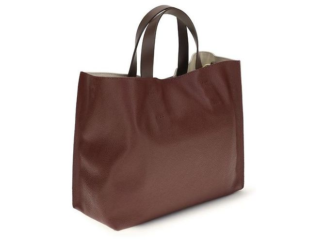 Marni Borsa a tracolla Bos Taurus in pelle di vitello beige - vista 3
