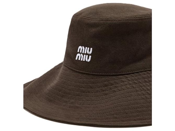Cappello in denim Miu Miu marrone - vista 4