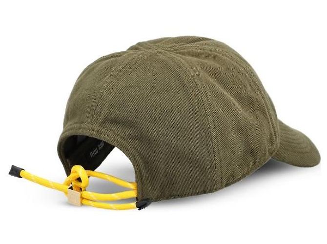 Miu Miu Denim Baseball Cap Waldgrün Gelb - Ansicht 5