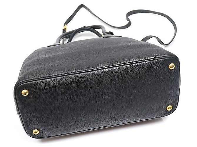 Prada Black Vitello Phoenix Lettering Logo - vista 5
