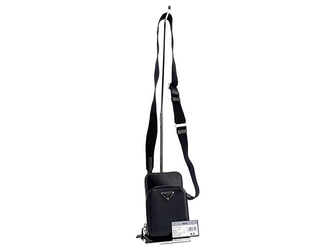 Prada Custodia per smartphone in pelle Saffiano nera - vista 2