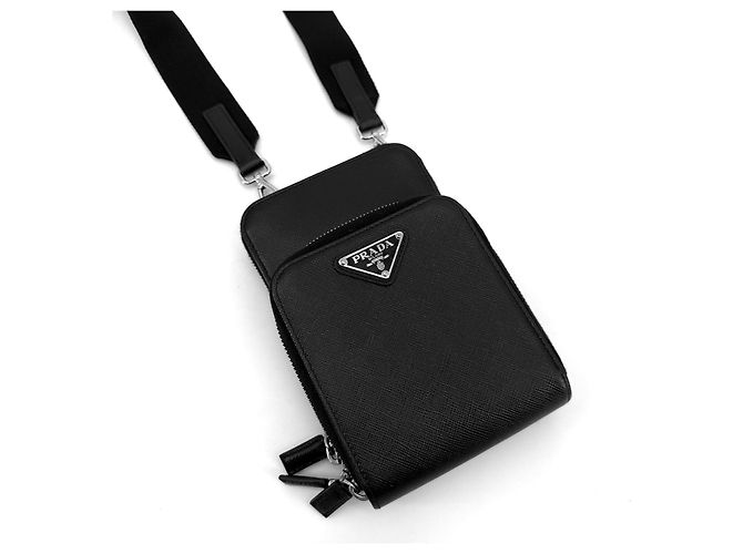 Prada Custodia per smartphone in pelle Saffiano nera - vista 3