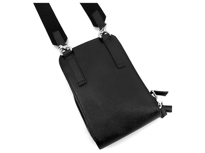 Prada Custodia per smartphone in pelle Saffiano nera - vista 4