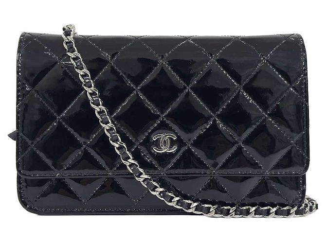 Chanel Borsa a tracolla con catena Classic WOC Nero Argento - vista 2