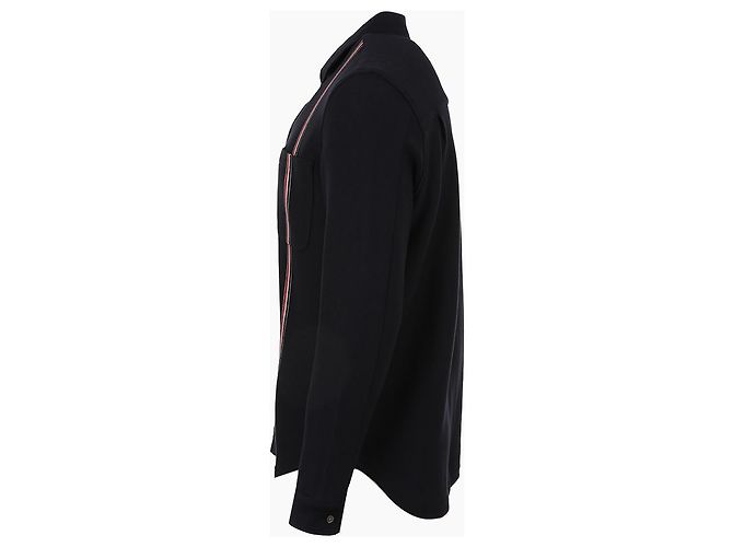 Thom Browne Giacca Camicia in Cotone Maglia a Righe Navy - vista 4