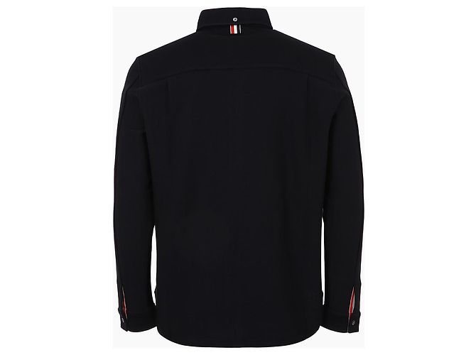 Thom Browne Giacca Camicia in Cotone Maglia a Righe Navy - vista 6