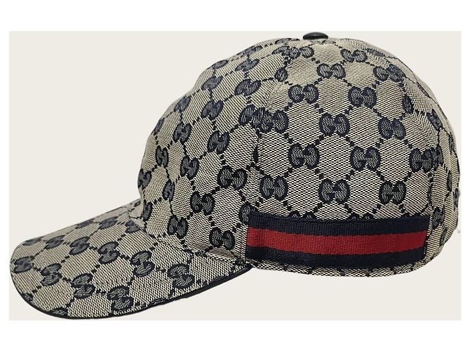 Gucci Cappellino Baseball Navy GG Supreme Web - vista 2