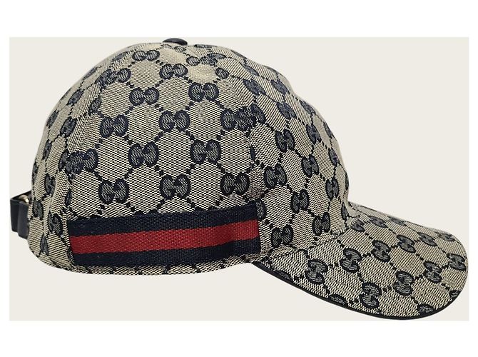 Gucci Cappellino Baseball Navy GG Supreme Web - vista 3