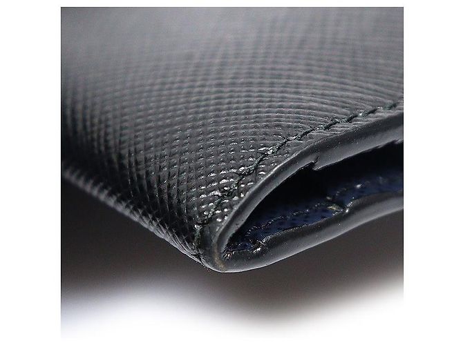 Prada Black Saffiano Leather Logo Wallet - view 6