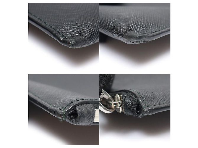 Prada Pochette Black Saffiano Triangle Logo - vue 6