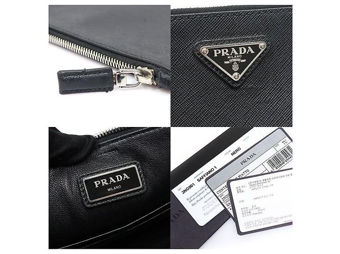 Prada Pochette Black Saffiano Triangle Logo - vue 7
