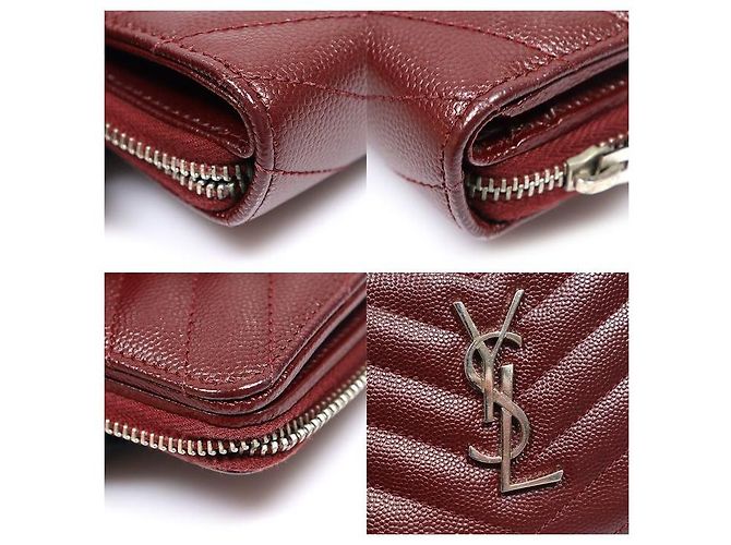 Autre Marque Cartera compacta con cierre de cremallera Burgundy - vista 6