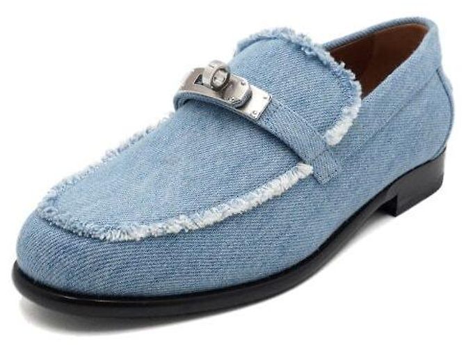 Hermès Mocasines para mujer Blue Denim Kelly Buckle - vista 2